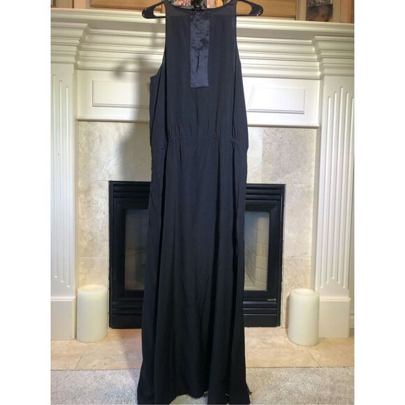 Club Monaco Women’s Black Elegant Silk Long Tank Dress Size 10 - Picture 1 of 7